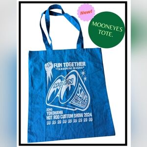 Blue MOONEYES Tote Bag.